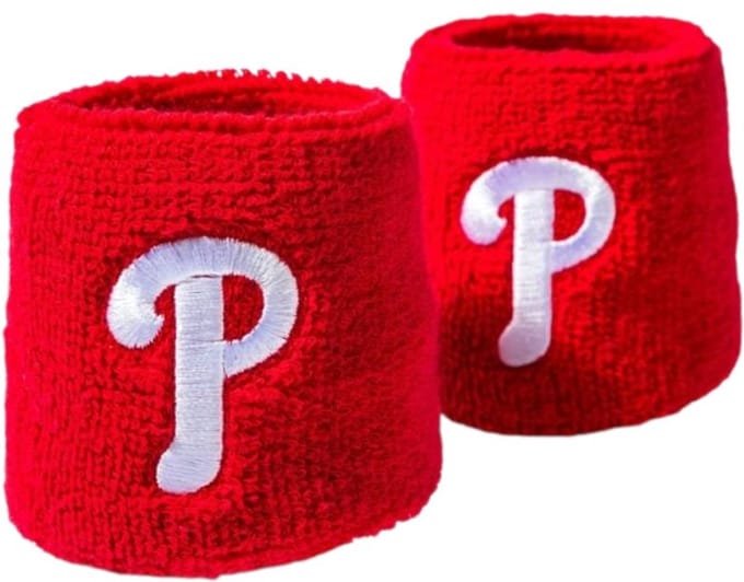 Franklin MLB Geborduurd Polsbandje 2,5 Inch Team Phillies