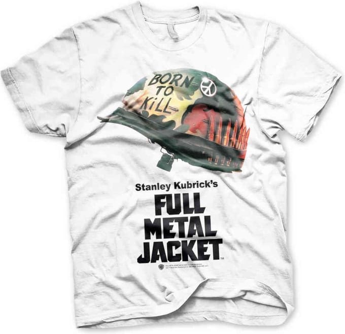 Full Metal Jacket Heren Tshirt -S- Poster Wit