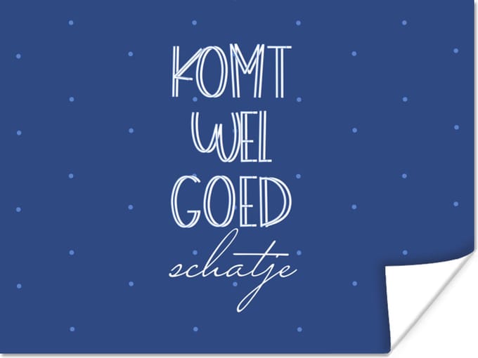 Poster Get well soon - Quotes - Stippen - 40x30 cm