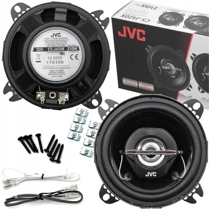 JVC CS-J420X 2-weg coaxiale inbouwluidspreker 210 W Inhoud: 1 paar