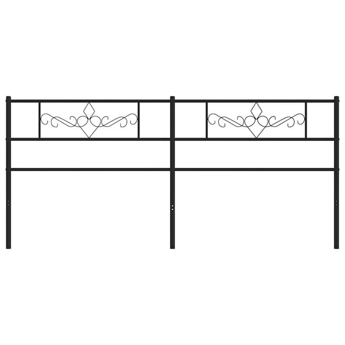 vidaXL - Vervangend - hoofdbord - 200 - cm - metaal - zwart