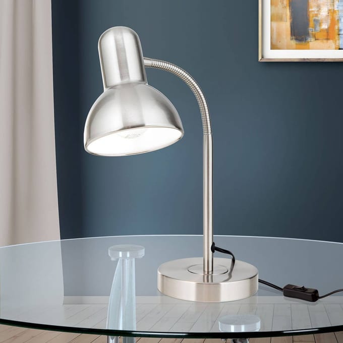 ORION Bureaulamp Nemo, flexibel, nikkel mat