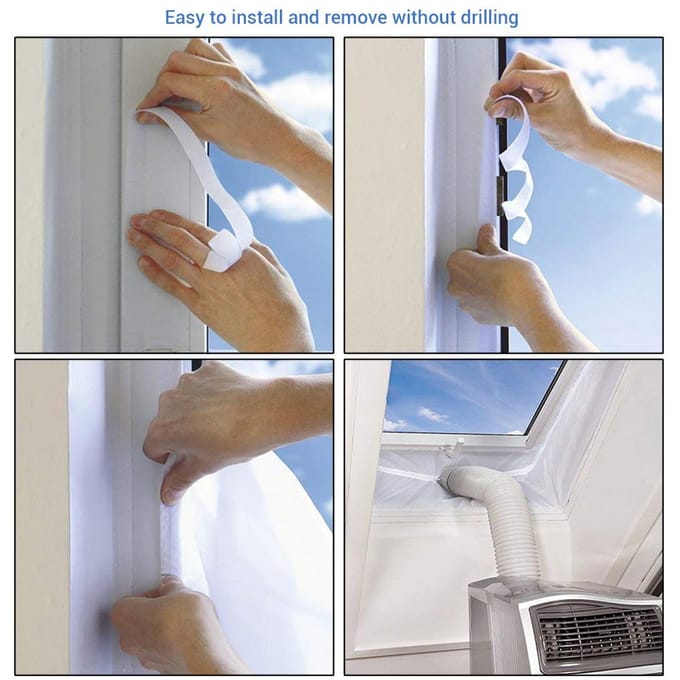 Plaque d'étanchéité en tissu flexible pour fenêtre, joint de fenêtre pour climatiseur mobile