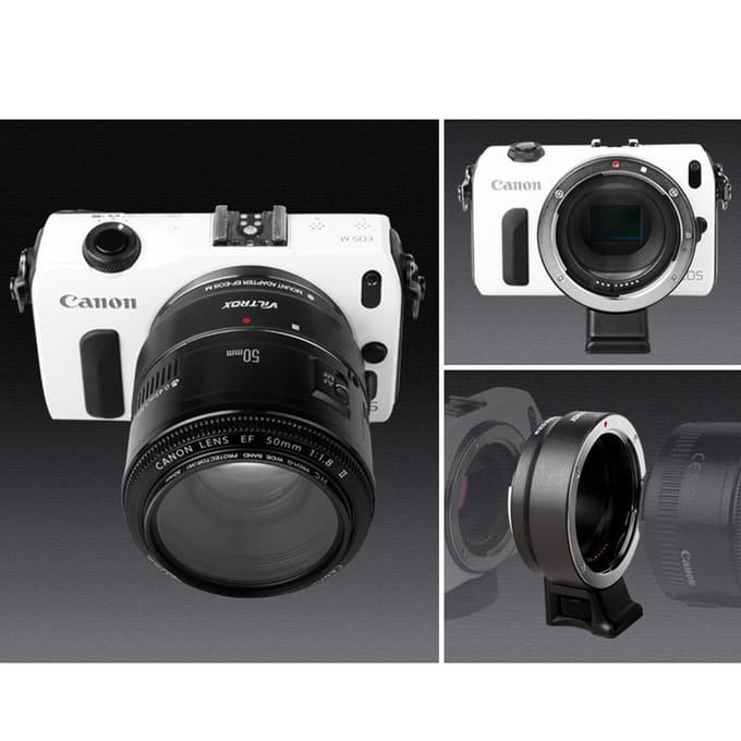Viltrox AF EF-EOS M-vattinglensadapter voor Canon EF EF-S-lens naar Canon EOS zwart