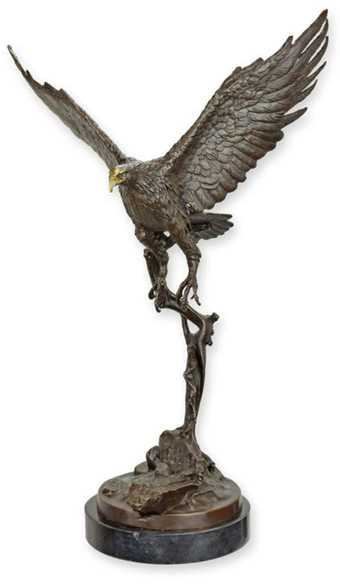 Bronzen beeld - Adelaar in vlucht - sculptuur - 49,9 cm hoog