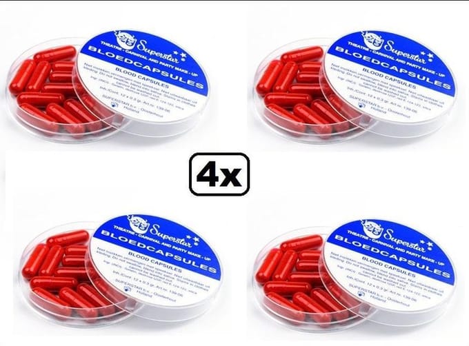 4x Doosje Bloedcapsules 12 stuks Superstar