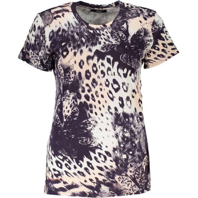 Cavalli Class Roze Katoenen Dames T-Shirt
