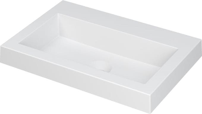 INK® Dock wastafel polystone zonder kraangat 60x6x40cm, mat wit