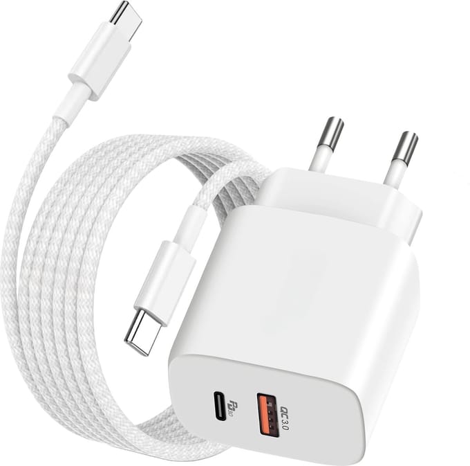 Oplader 35w usb C - Usb C Stekker 2 Poorten - Oplader met usb-A & usb C poorten - Usb Adapter - Snellader telefoon tablet laptop - Usb C oplader