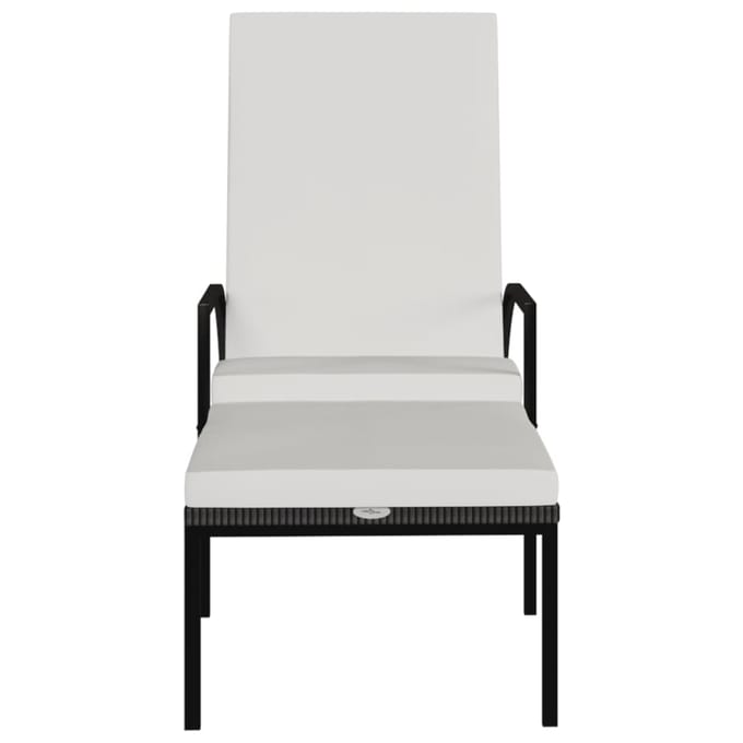 vidaXL - Ligbedden - 2 - st - met - voetensteun - polyetheen - rattan - bruin