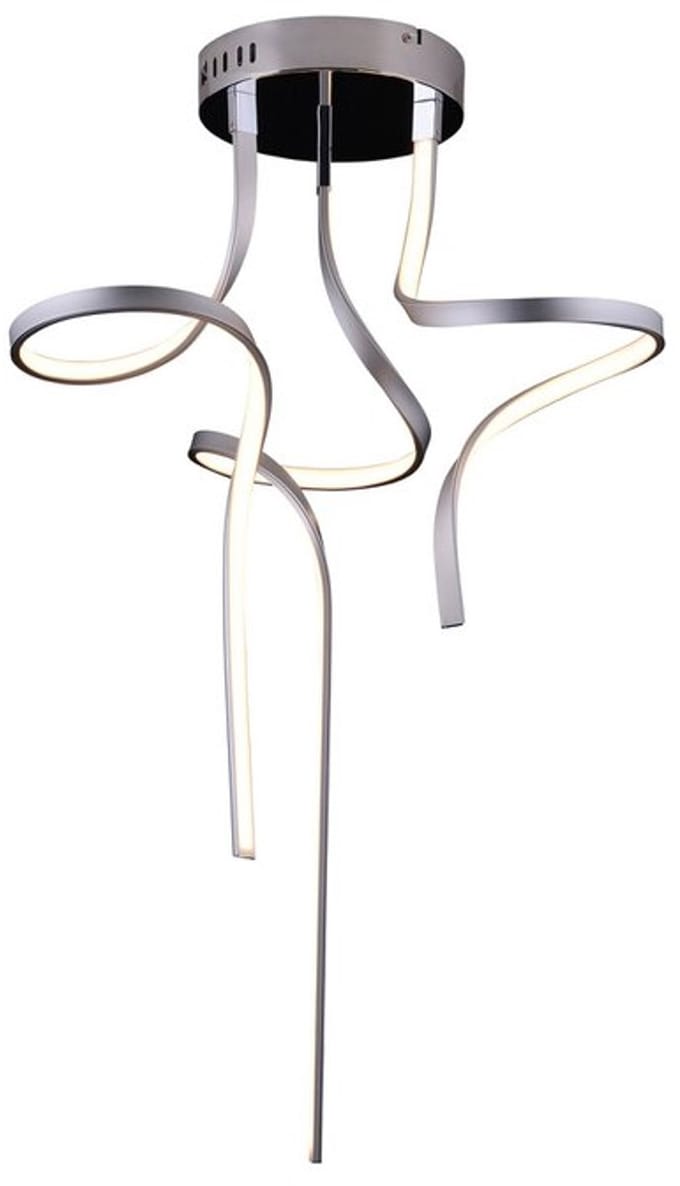 LED plafondlamp "Loop Line" Metaal Zwart, Zilver LED hanglamp Hoogte 83cm