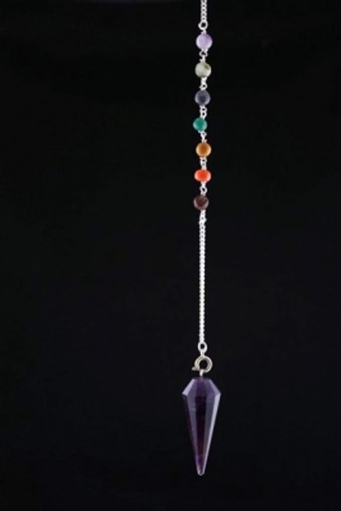 Pendel amethist & chakraketting - 3-4 cm - 16 g