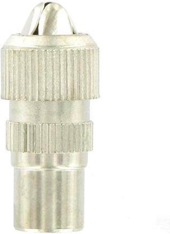 Kopp coaxstekker recht male 6.5 mm metaal
