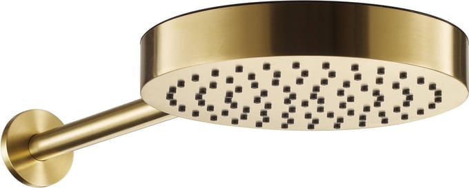 Ben Engraved hoofddouche met douche-arm Ø25cm geborsteld messing pvd-coating