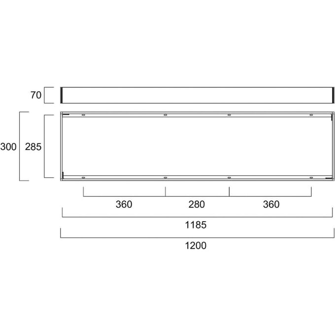 Sylvania montageframeset voor LED panelen, 120 x 30 cm