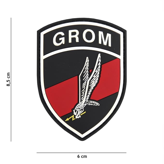 Embleem 3D PVC GROM zwart/rood