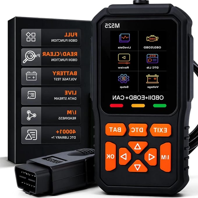 Diagnoseapparaat Auto - Codelezer Motor - Foutcodes Lezen - 8 Speciale Functies - 20cm Pakket - Zwart