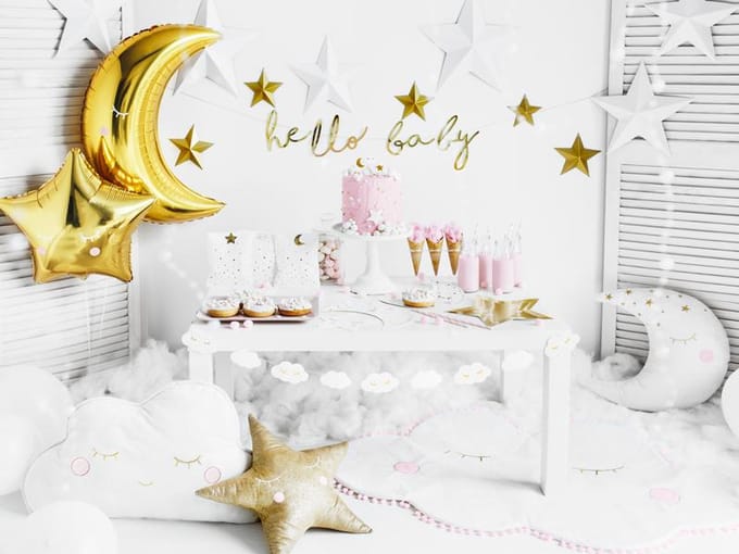 Partydeco - Folieballon gouden maan - 60 cm