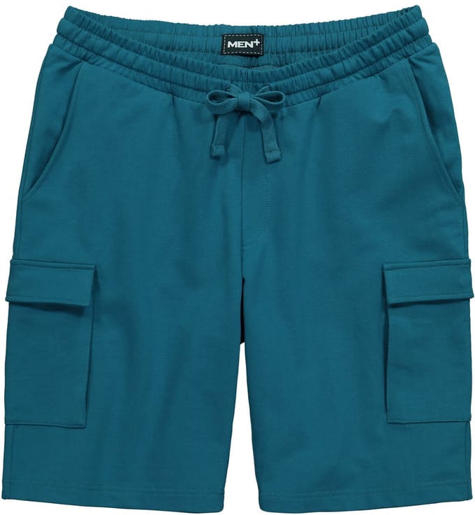 Men Plus - Heren - Cargo-sweatbermuda buikfit basic fit elastische tailleband - Lagunes groen - Maat L