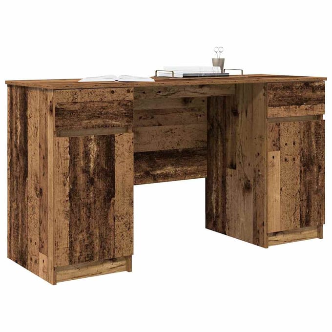 vidaXL - Bureau - Oud - hout - Bewerkt - hout - 140 - x - 49 - x - 76 - cm