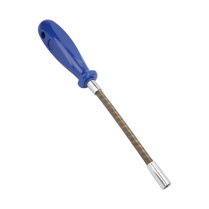 7mm Flexibele Zeskant Schroevendraaier 90 Graden Buigbare Zeskant Dopsleutel Slangklem Driver voor Autoreparatie gray