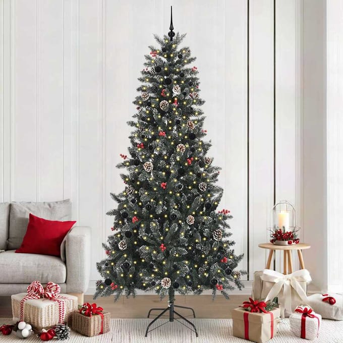 vidaXL Kunstkerstboom Groen 240 cm PVC en Plastic en Staal