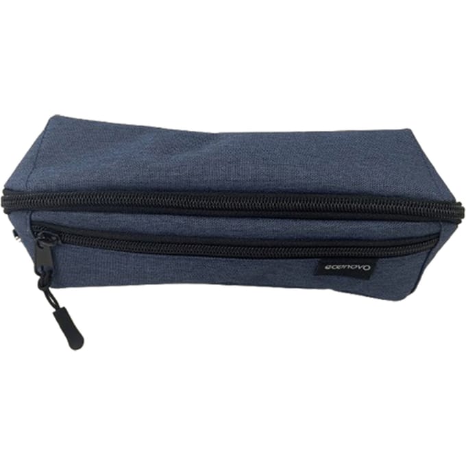 Pennenetui Econovo met 2 ritsluitingen blauw