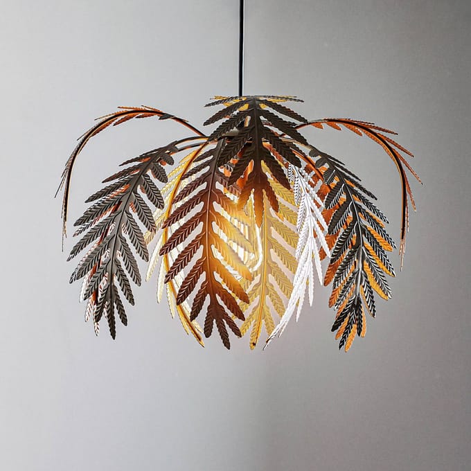 ONLI Hanglamp Dubai, palmbladeren, Ø 46 cm, brons