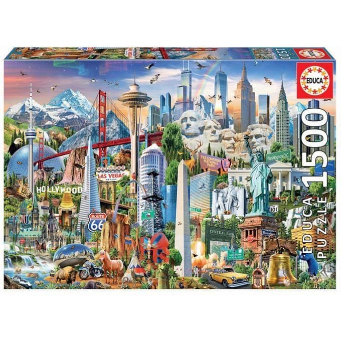 Educa - Puzzel 1500 stukjes - 1500 SYMBOLEN VAN NOORD AMERIKA