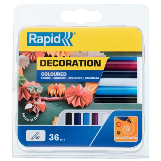 Rapid 5001363 Lijmpatronen - Traditioneel gekleurd - 7x94mm (36st)