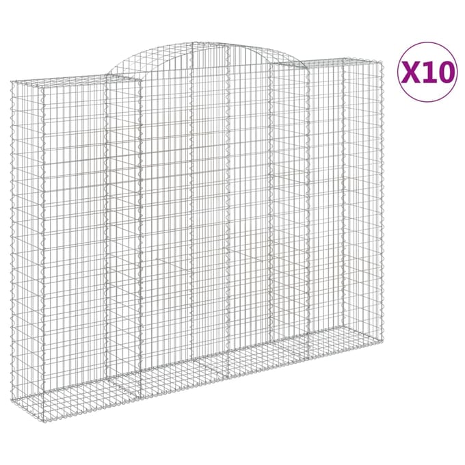 vidaXL - Schanskorven - 10 - st - gewelfd - 300x50x220/240 - cm - ijzer