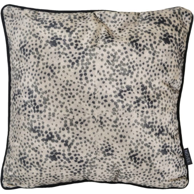 NOVÉE Sierkussen velvet silver panter | 45 x 45 cm | velvet/ polyester