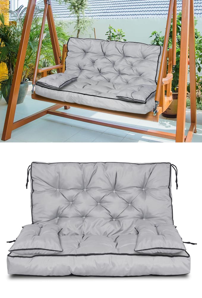 Tuinset hoge zijkant met bies 180x60x50 cm grijs