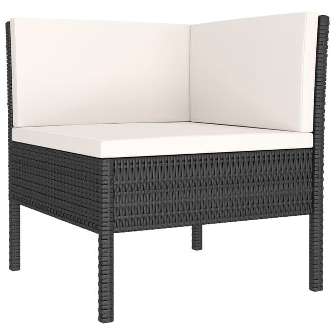 vidaXL - 2-delige - Loungeset - met - kussens - poly - rattan - zwart