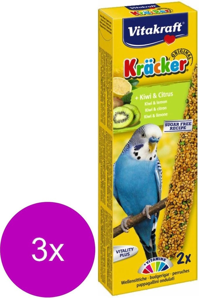 Vitakraft Parkiet Kracker 2 stuks - Vogelsnack - 3 x Kiwi