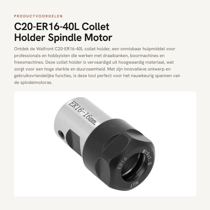 Dailygoods - C20-ER16-40L Collet Holder - Spindle Motor Wave Clamp Tool 16mm