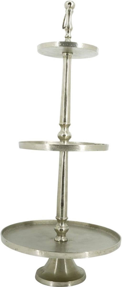 Lesli Living - Etagère Brush - Zilver - Ø41x89cm