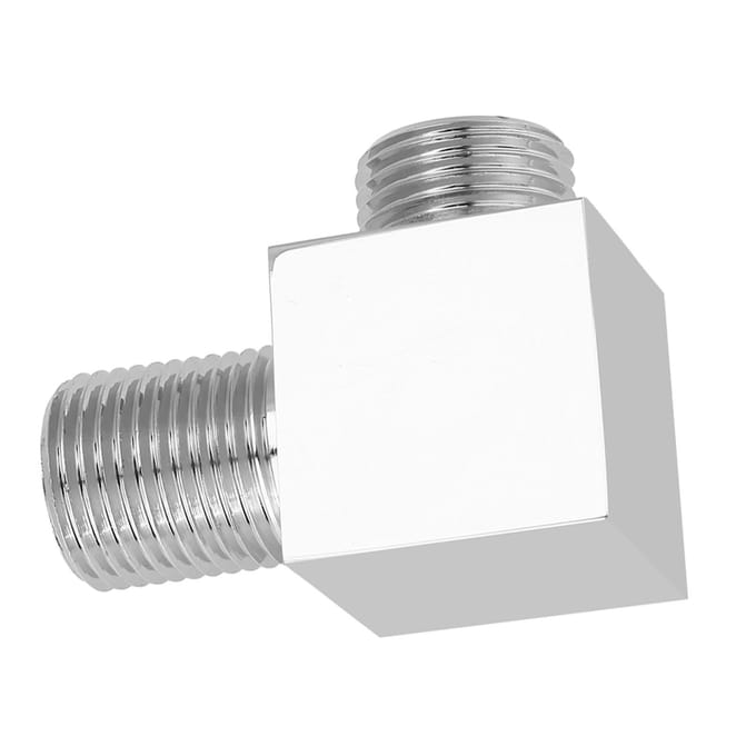 Massief Messing Chroom Afwerking Vierkant Handdouche Uitloop Elleboog Hoekventiel Inbouw Wandmontage gray