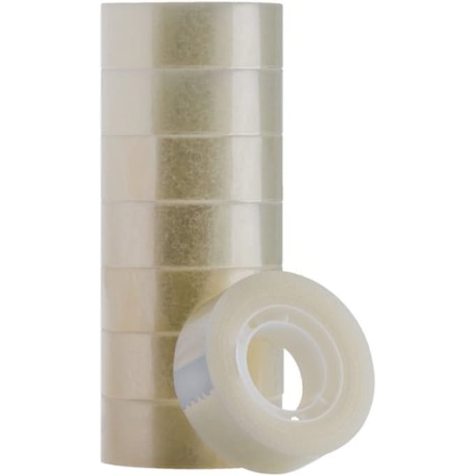 Plakband Quantore 19mmx33m transparant | 8 stuks
