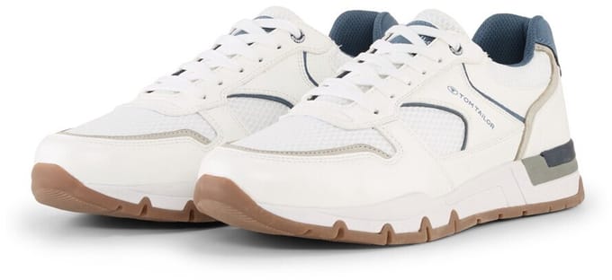 Tom Tailor - Sneakers met mesh inzetstuk - Maat 41 - white