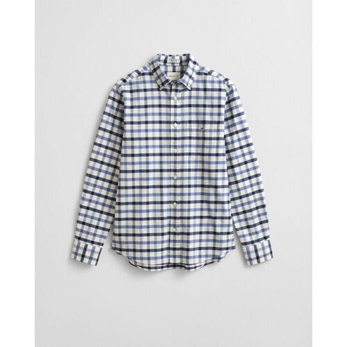 Gant Overhemd Oxford Check Button-Down Faded Denim / male