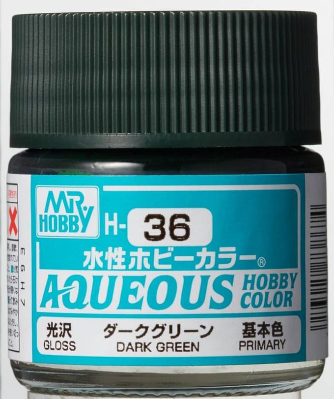Gunze H-036 - Dark Green Glanzend Ral 6012 - Mr. Hobby Aqueous Modelbouwverf 10ml