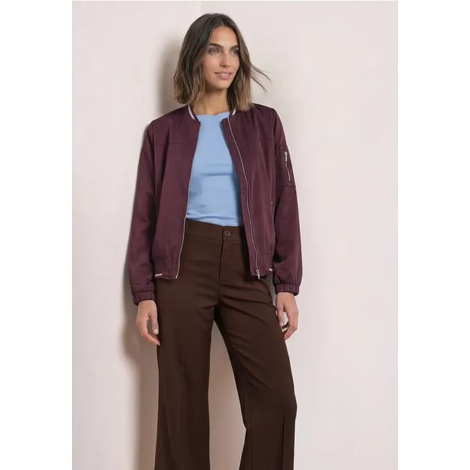 Satijnen blouson met streepjesdetails