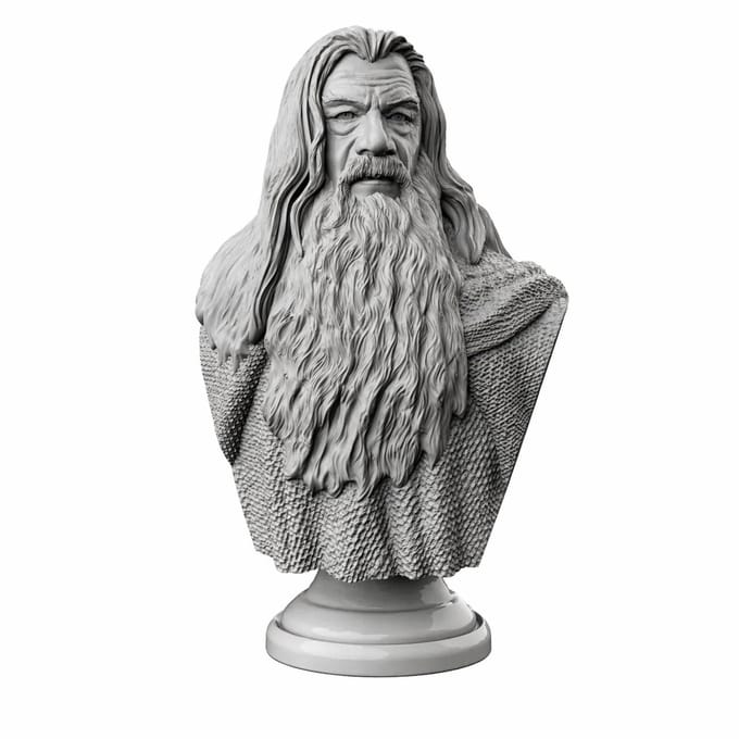 Fantasy Tovenaar Beeld Geïnspireerd op Gandalf – 15 cm – Decoratief Verzamelobject – Grijs