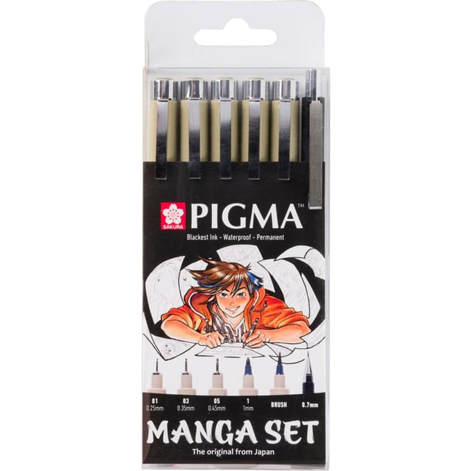 Sakura Pigma Micron "Manga Collection", set van 6