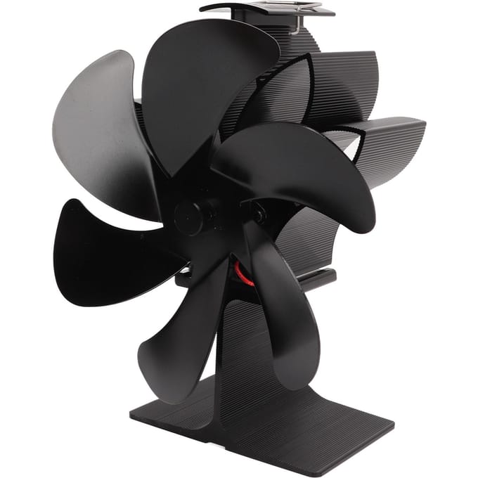6 Blads Kachel Eco Ventilator Zwart Hittebestendig Zelfstartend Energiebesparend Warmteaangedreven Ventilator gray