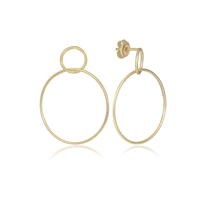 Gold Plated Dubbele Cirkel Oorbel