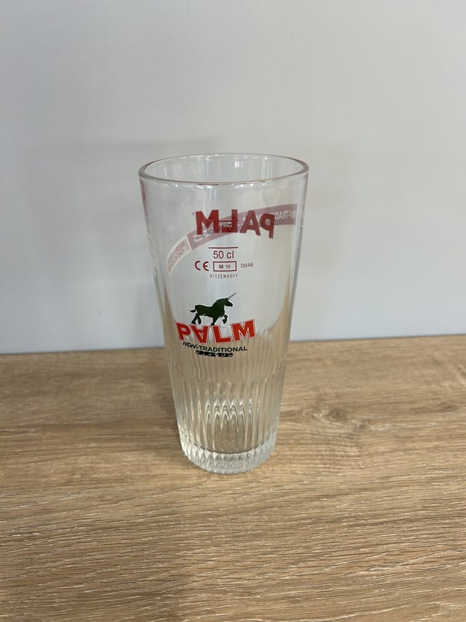 6x 50cl Palm 1 pint bierglazen bierglas ribbelglas re-print