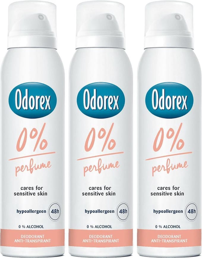 Odorex Deodorant spray 0% Multi Pack - 3 x 150 ml