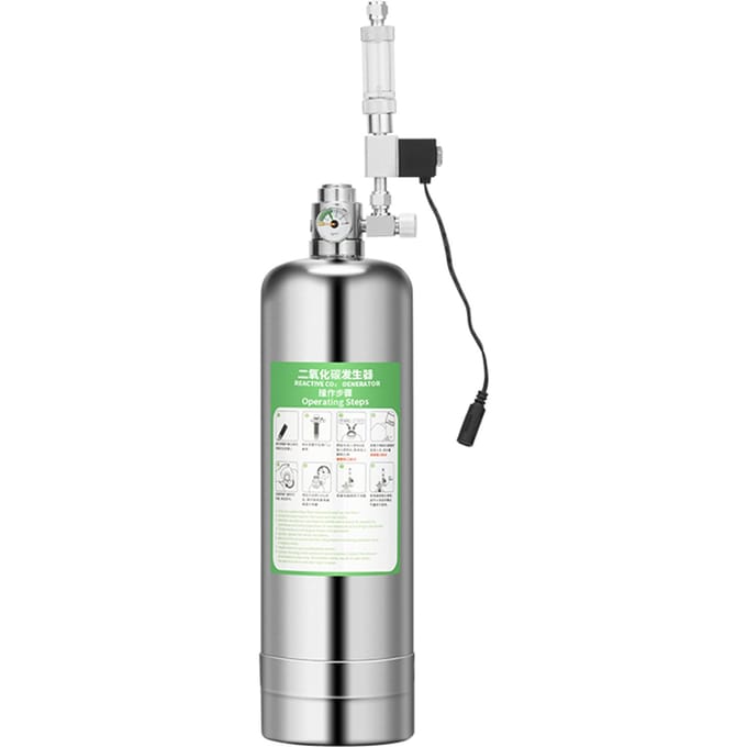 CO2-generatorsysteemkit CO2-roestvrijstalen cilindergeneratorsysteem met magneetventielbel 2L AU Plug